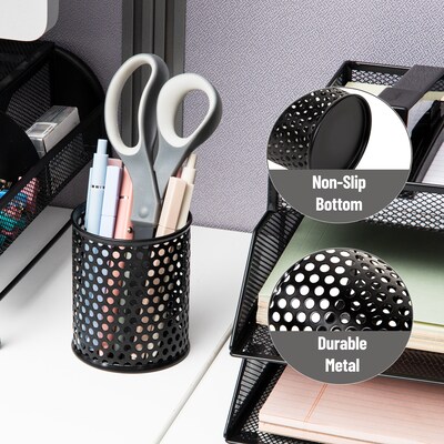 Mind Reader Metal Pen Holder, Black, 3/Set (3MPEN-BLK)