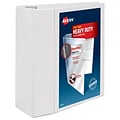 Avery Heavy Duty 5 3-Ring View Binders, One Touch EZD Ring, White (79-106/79-706)