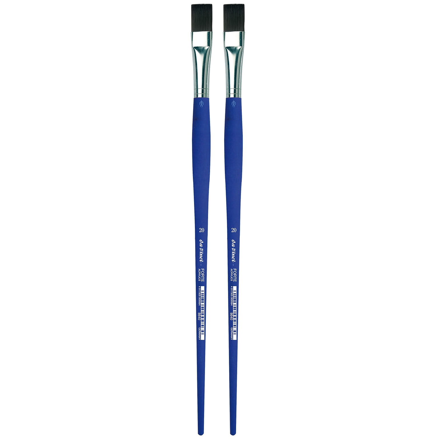 da Vinci FORTE-Acrylics Oil and Acrylic Synthetic Bristle, Flat Brush, 2/Pack (DVXVA864020-2)