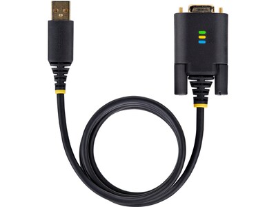 StarTech 10' USB-A to Null-Modem RS-232 Serial Adapter Cable, Male to Male, Black, 'DI, COM Retention (1P10FFC-USB-SERIAL)