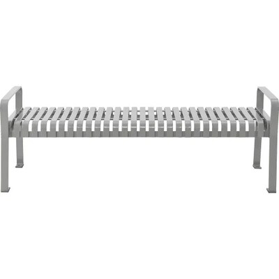Global Industrial 6 Outdoor Bench, Backless, Vertical Steel Slat, Gray (262113GYKD)