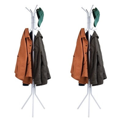 Mind Reader Coat Rack, White, Metal, 2/Set (2CRACK11-WHT)