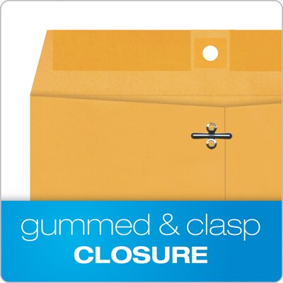 Quality Park Clasp & Moistenable Glue Catalog Envelopes, 9" x 12", Brown Kraft, 100/Box (QUA37890)