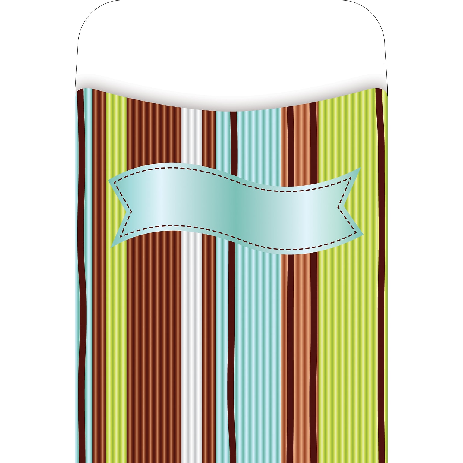 Barker Creek Ribbon by the Yard Library Pockets, 5.125 x 3.5, 30/Pack (LL1230/Pack)