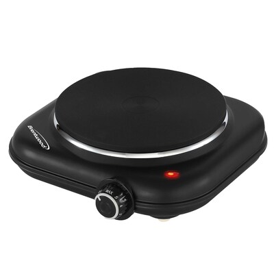 Brentwood 1,100-Watt Cast-Iron Countertop Electric Single Burner, Black (TS-331BK)