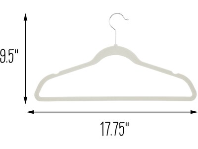 Honey-Can-Do Collapsible and Slim-Profile Nonslip Velvet Hangers, White, 55/Set (HNG-09216)