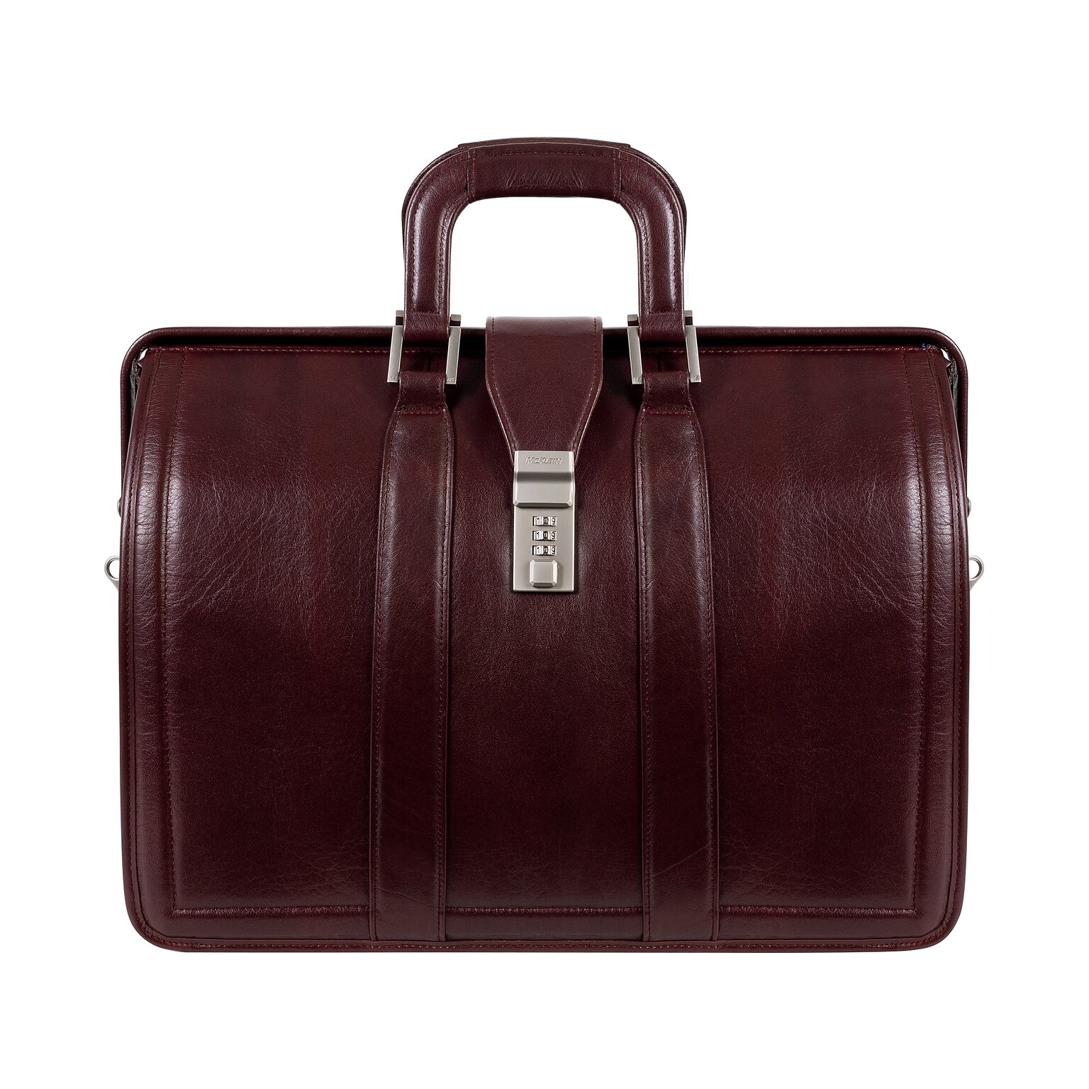 McKlein MORGAN Leather Litigator Laptop Briefcase, Burgundy (83346)