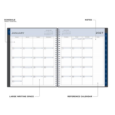 2027 Blue Sky Passages 8 x 10 Calendar Year Monthly Standard Planner, Plastic Cover (100011-27)