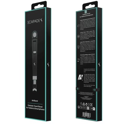 Scapade AirStand Adjustable Travel Stand for Smartphones and Tablets, Black (S-FOLS)