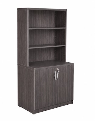 Boss Office Products Storage Cabinet/Bookcase Combo, Driftwood (GROUPA24-DW)