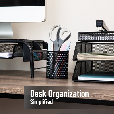 Mind Reader Metal Pen Holder, Black, 3/Set (3MPEN-BLK)