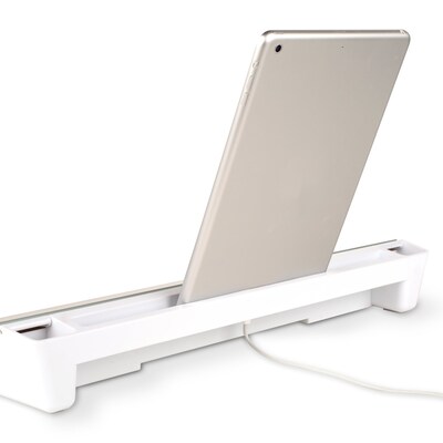 Quartet Flip-Top Glass Dry-Erase Desktop Pad, 18" x 6", White Surface (Q090F04-R)