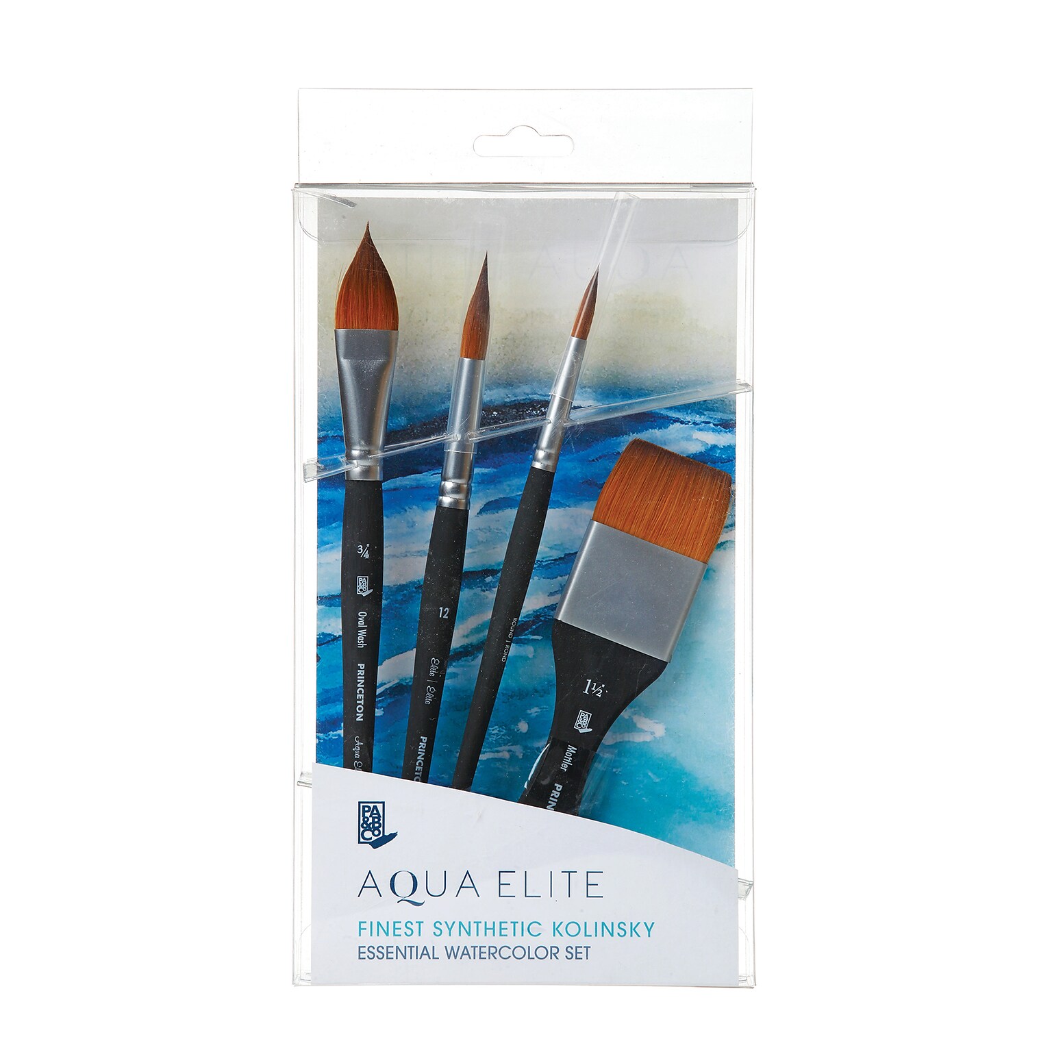 Princeton Aqua Elite Watercolor Synthetic Brush Box Set, 4/Pack (PBXP4850BSET)