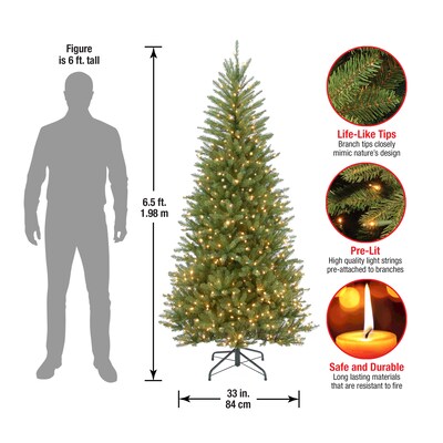 National Tree Company Dunhill Fir Artificial Christmas Tree, 6.5 ft., Clear Lights (DUSLH1-65LO)
