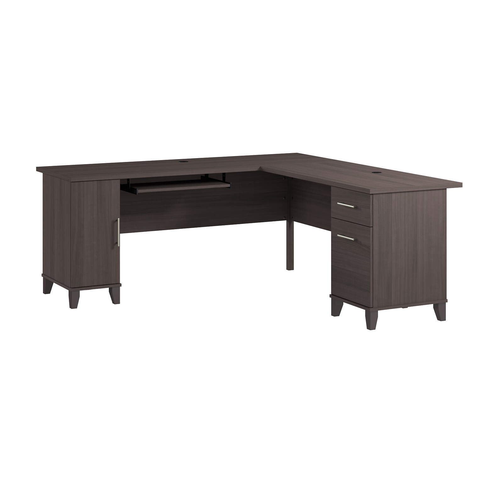 Bush Home Somerset 72 W L Shaped Office Desk with Storage, Storm Gray (WC81510K)