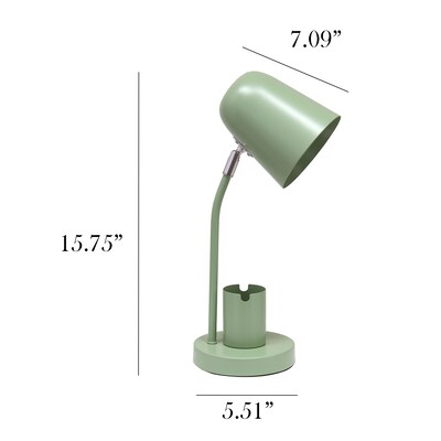Simple Designs Sleek Essentials 15.75" LED Table Lamp, Sage Green (LT2128-SGE)
