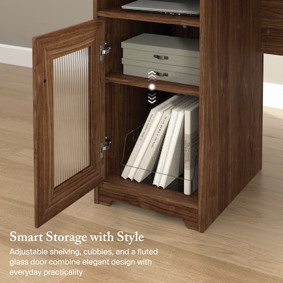 Bush Furniture Cabot 60"W L Shaped Computer Desk, Modern Walnut (WC31030-03K)