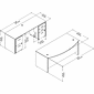 Bush Business Furniture Studio C 72"W Bow Front Desk and Credenza with Mobile File Cabinets, Storm Gray (STC009SG)