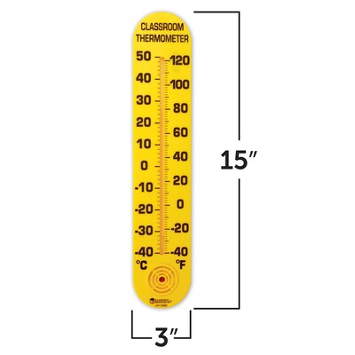 Learning Resources Indoor/Outdoor Wall Thermometer, Analog, Yellow (LER0380)