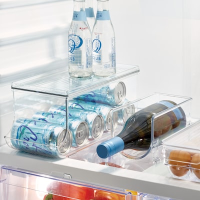 iDESIGN Plastic Soda Can Dispenser with Lid, 5.75" x 5.59"x 13.9", Clear, 2/Pack (28321M2)