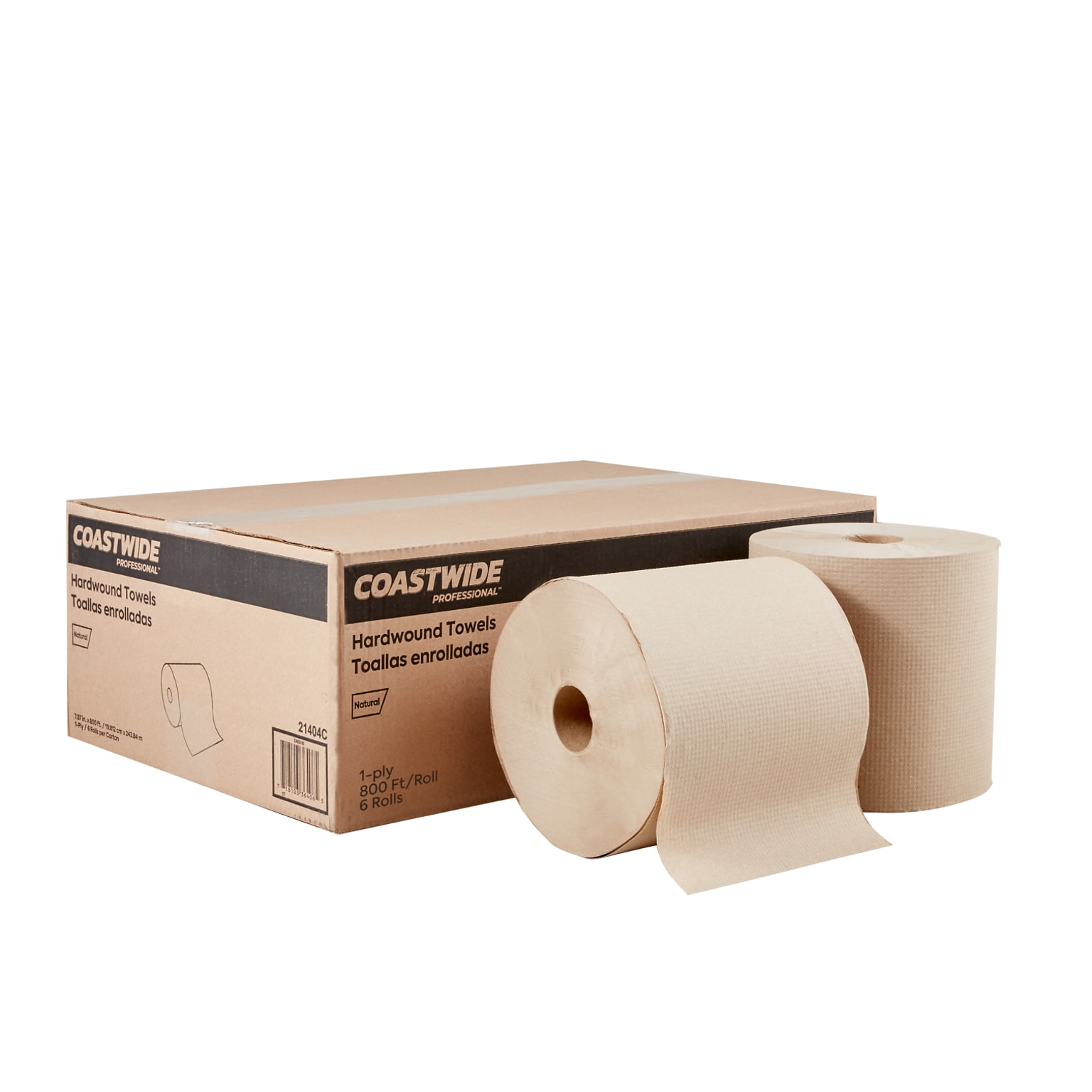 Coastwide Professional™ Recycled Hardwound Paper Towels, 1-Ply, 800 ft./Roll, 6 Rolls/Carton (CW20181)