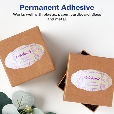 Avery Pearlized Ivory Decorative Edge Multipurpose Labels, 1-1/8" x 2-1/4", Ivory, 525/Pack (94061)