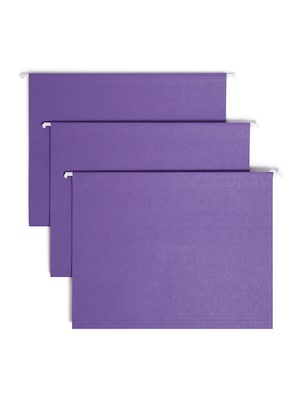 Smead Hanging File Folders, 1/5-Cut Adjustable Tab, Letter Size, Purple, 25/Box (64072)