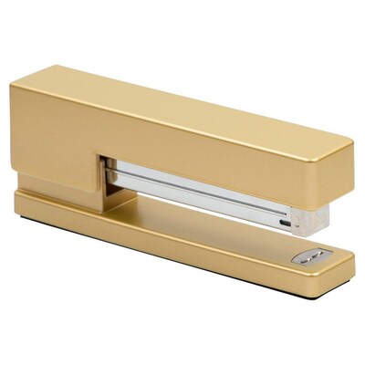 JAM Paper® Office & Desk Sets, 1 Stapler & 1 Tape Dispenser, Gold, 2/Pack (3378go)