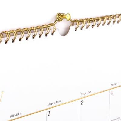 2025-2026 Cambridge Workstyle 15 x 12 Academic Monthly Wall Calendar, White/Gold (1606-707A-26)
