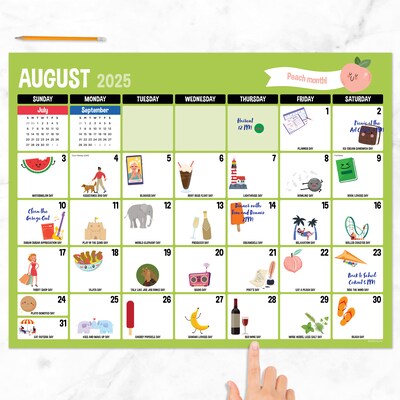 2025-2026 TF Publishing Every Day's A Holiday 22" x 17" Academic Monthly Desk Pad Calendar, Multicolored (AY26-8200)