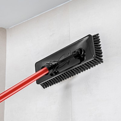 Libman 13.5" Polymer Industrial Heavy-Duty Floor Scrub, Black/Red, 4/Pack (1576)