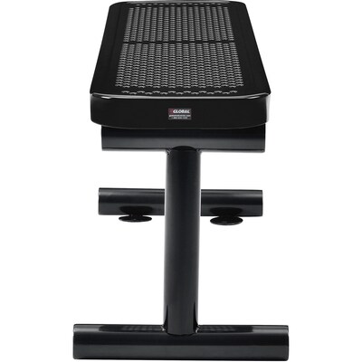 Global Industrial 4' Outdoor Steel Flat Bench, Perforated Metal, Black (695742BK)