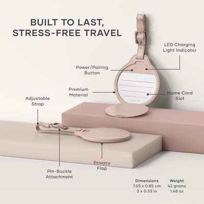 Satechi  Vegan-Leather FindAll Luggage Tag, Desert Rose (ST-LFALTR)