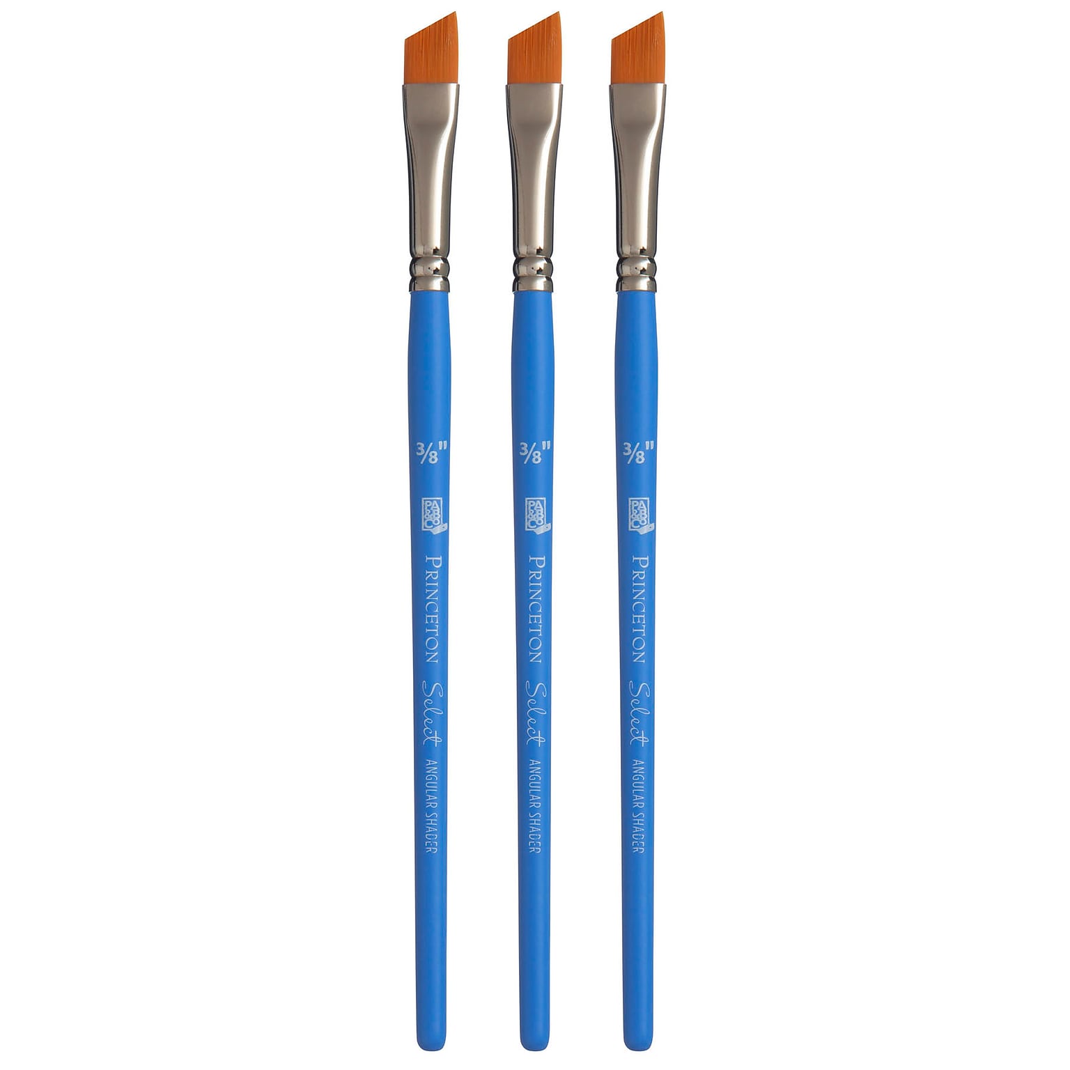 Princeton Select Artiste Mixed Media Synthetic Shader, Angular Brush, 3/Pack (PBXP3750AS037-3)