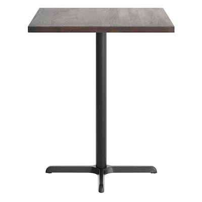 Flash Furniture Bennett Square Shaped Wooden Commercial Indoor Table, 36" x 36", Dark Brown Top/Black Base (GSFSQ36DBT3030B)