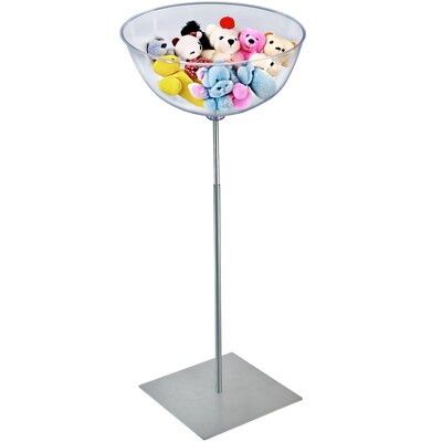 Azar 16 Bowl Floor Display, Silver/Clear (700976)