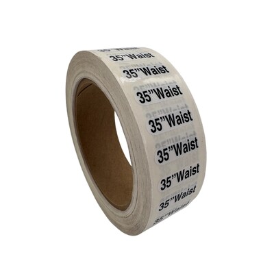 Nahanco 35 Waist Plastic Size Marker, Clear/Black/White, 250/Roll (DSM-477)