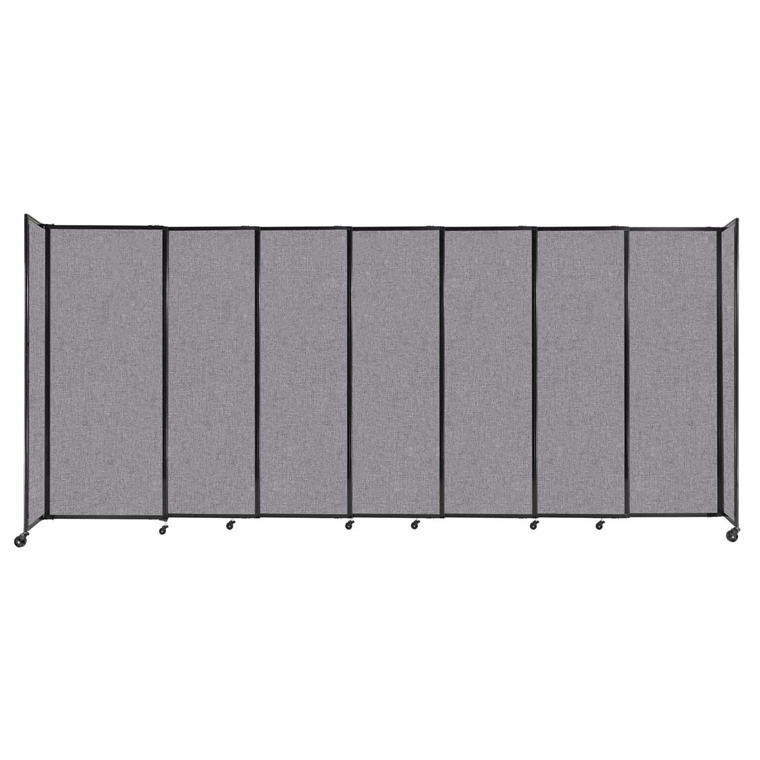 Versare ShieldWall Folding Mobile Room Divider, 82H x 186W, Cloud Gray Fabric (DS1911208-1)