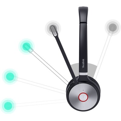 YeaLink WH62 Wireless Active Noise Canceling Over-Ear Headset, Black (1308001C)