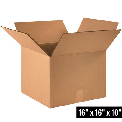 16 x 16 x 10 Heavy Duty Shipping Boxes, 48 ECT, Double Wall, 15/Bundle (HD161610DW)