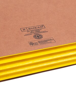 Smead Recycled Reinforced File Pocket, 3" Expansion, Legal Size, Yellow/Redrope, 10/Box (74688)