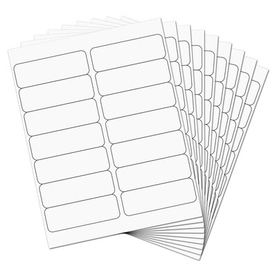 JAM Paper Laser/Inkjet Address Labels, 1 1/3" x 4", White, 14 Labels/Sheet, 9 Sheets/Pack (359330337)