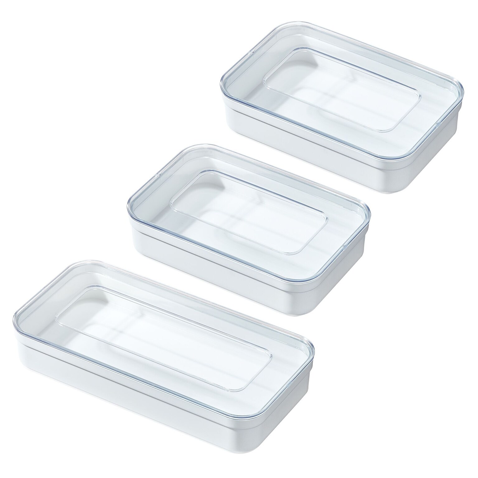 iDESIGN Storage Bag Dispenser, White/Clear, 2/Set (95614C3)