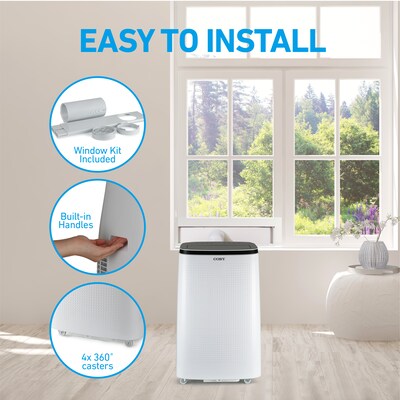 Coby 115-Volt 15,000 BTU (10,800 BTU DOE) Portable Air Conditioner, with Remote, White (CBPAC1080)