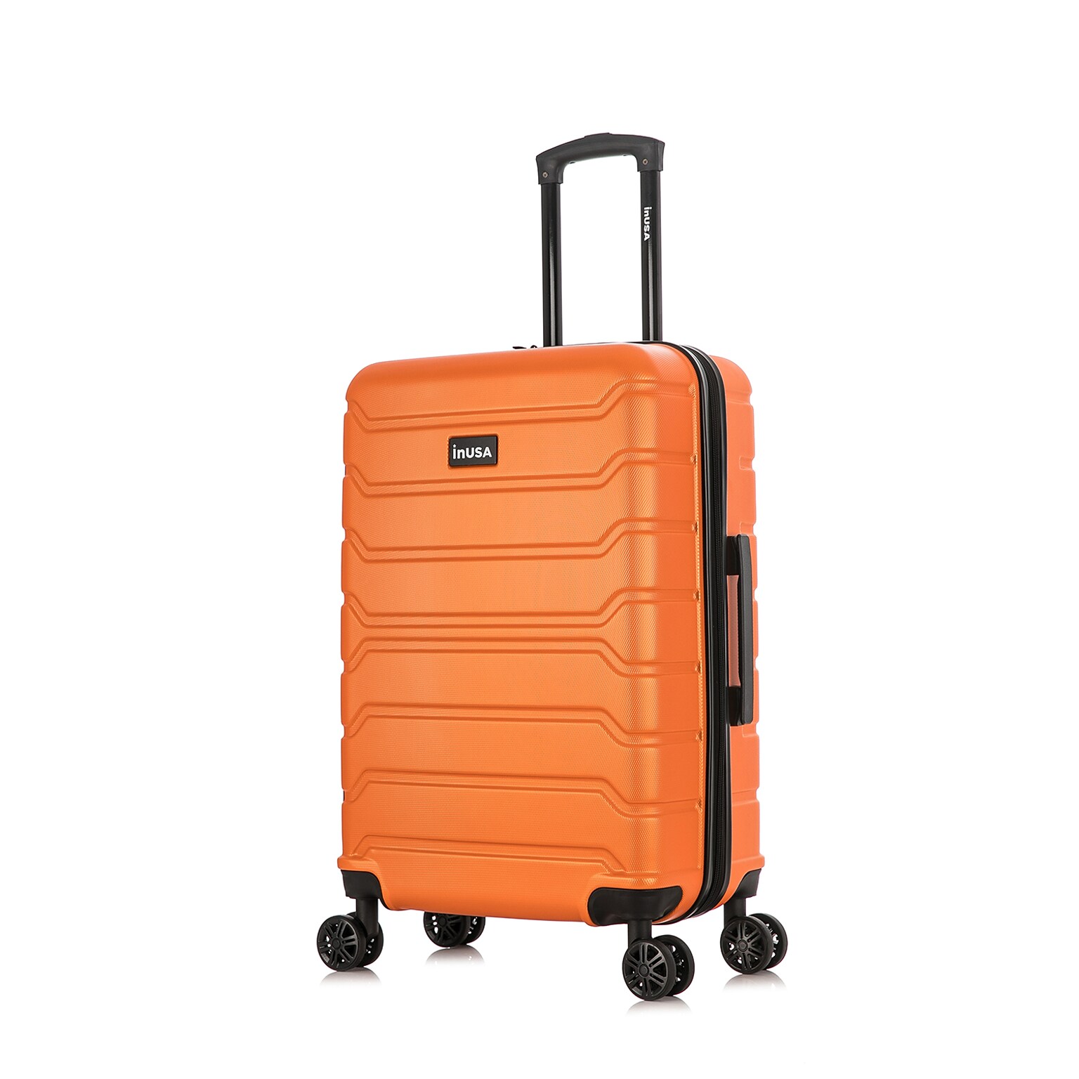 InUSA Trend 24 Hardside Suitcase, 4-Wheeled Spinner, TSA Checkpoint Friendly, Orange (IUTRE00M-ORA)