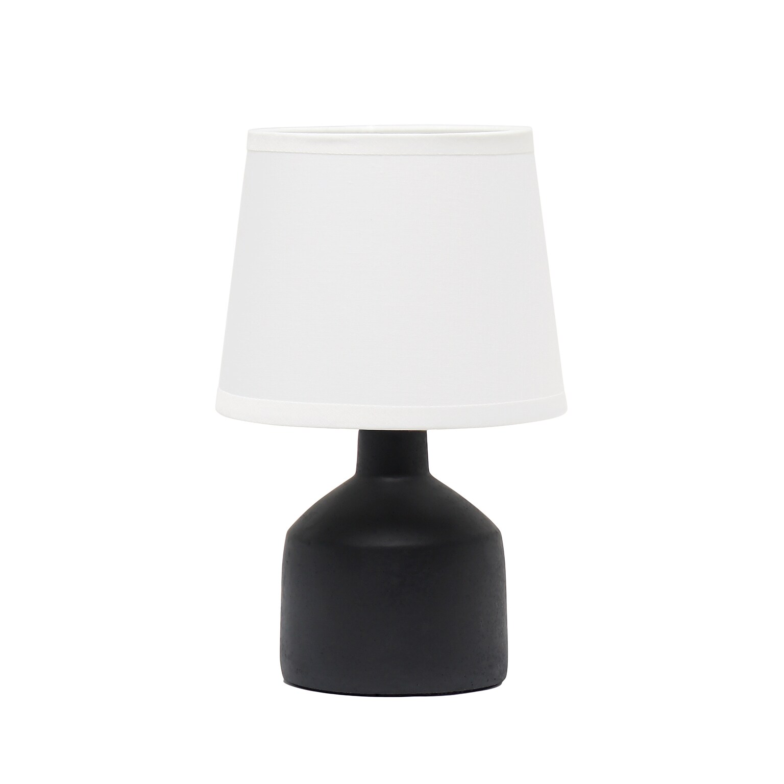 Simple Designs Mini Bocksbeutal Concrete Table Lamp, Black (LT2080-BLK)