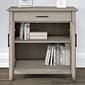 Bush Furniture Key West Secretary Desk with Keyboard Tray and Storage Cabinet, Washed Gray (KWS132WG-03)