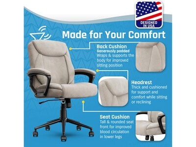 Click365 Transform 1.0 Ergonomic Fabric Swivel Desk Chair, Beige (CCHR10001D)