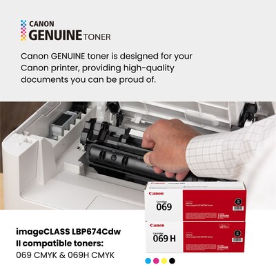 Canon imageCLASS LBP674Cdw II Wireless Color Print-Only Laser Printer, Best for Office (7186C006)