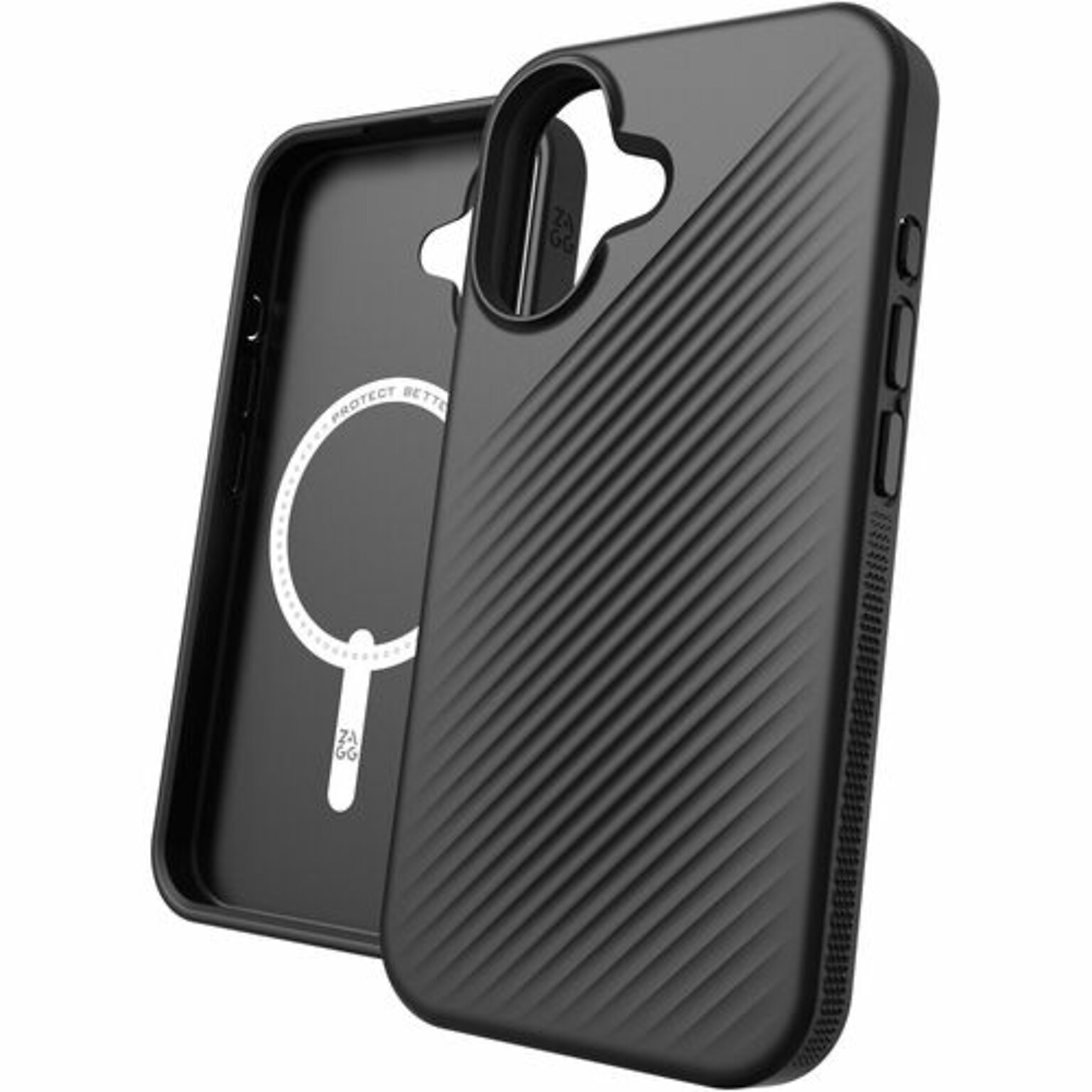 Zagg Luxe Snap MagSafe Phone Case for iPhone 16, Shock Absorbing, Black (702315006)